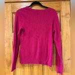 IZOD  Women's Medium Knit Cable Sweater Hot Pink Photo 2