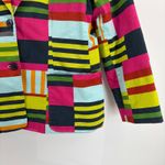 Vtg 80's Collection Harve Benard Women's Size 16 Patchwork Striped Blazer Jacket Green Photo 4