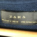 ZARA  Navy Blue Minimalist Crewneck Sweatshirt S Photo 3