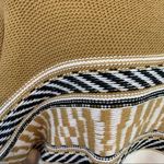 Boutique poncho style striped sweater with fringe Tan Size undefined Photo 3