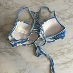 Hot Water  ladies blue floral bikini top size medium Photo 4