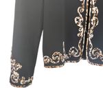 Ming Wang  Black Leopard Print Embellished Cardigan Sweater Jacket Size Small Photo 3