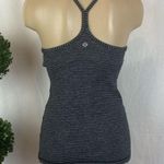 Lululemon  Black & Gray Striped Sleeveless Athletic Sport Tank Top 4 Photo 1