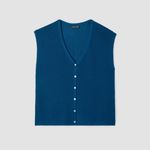 Eileen Fisher  Peruvian Organic Cotton Crepe Vest Size L Photo 2