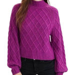 American Eagle  balloon sleeve mock neck knit sweater Medium Photo 0