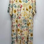 White Mark Beige Floral Print Lace Tiered Short Sleeve Dress with Pockets 2XL Size 2X Photo 7