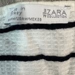 ZARA  W Collection Black White Striped  Top Layered Look Women's Size M Cotton Photo 4