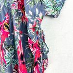 Haute Hippie  Claire Tropical Floral Kimono Cover Up 1X Macaw Birds Beach Photo 3