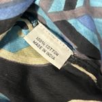 KikiSol Tunic Top Womens Small Cotton Cover Up Beach Black Blue Leaf Semi Sheer Photo 4