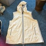 Lafayette 148 xl soft leather vest with hood and cotton lining casual sporty Gray Photo 0