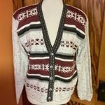 Vtg 80s fair isle cardigan sweater Size M Photo 3