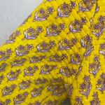 Antik Batik Mori Quilted Jacket Coat Womens Sz Medium Cotton Boho Yellow Floral Photo 9
