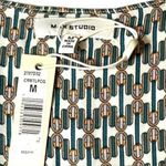 Max Studio New Boho Print Faux Wrap Chiffon Boho Peasant Blouse Long Sleeve Sz M Photo 1