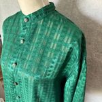 Virgola Italia Shirt Medium Green ShortSleeve Button Up Geometric Collared Retro Photo 4