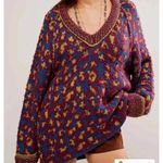Free People  Little Animal Pullover in Blue Fig Combo nwot size m Photo 3