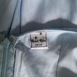 Selfie Leslie Lola Ruffle Shoulder Ruched Dress Steel Blue Photo 6