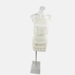 Aidan Mattox  Fringe Mini Sheath Dress in Ivory Photo 5