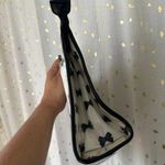 Kate Spade New York Large Tuxedo Bow Tie Heddy Plastic Exterior Cosmetic Bag Photo 3