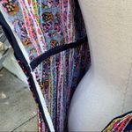 Vintage 70s flannel Gunne style prairie dress Moody Paisley Stripe Blue Size M Photo 6