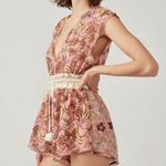 Free People  Watching Waves Romper / Mauve Combo large Photo 5