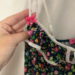 Betsey Johnson  Retro Floral Mini Slip Dress Navy Bow Photo 2