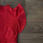 Anthropologie Maeve by  Red Flutter Sleeve Dress Classy Preppy Minimal Work Photo 1