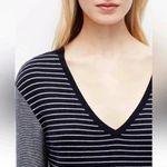 Ann Taylor  Color-block Stripe Sweater Dress Color Navy & Gray Size Medium M Photo 1