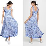 Free People Kikas Blue And White Floral Tie Shoulder Maxi Dress Size Medium Photo 11