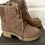 Vince Camuto Mabrela Taupe Suede Urban Lace Up Chunky Platform Combat Boots 8 Photo 1