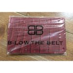 B-low the Belt  Red Faux Croc Card Case Vegan Leather 3 Slots Zipper Pocket Photo 0