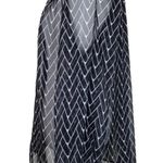 Zoa Sheer Black & White Herringbone Long Billowing Sleeve Blouse ~ Women's Top M Photo 4