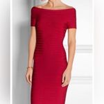 Herve Leger Women’s Lipstick Red Carmen Gauze Fitted Cocktail Dress Size XS Photo 8
