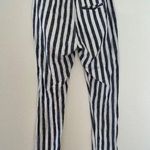 ONIA Women's Size Meddium Linen Blend White Gray Striped Cuffed Beach Pants Photo 7