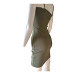 Almost Famous  Small Bodycon Mini Olive Green Button Front Spaghetti Strap Dress‌ Photo 3