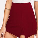 SheIn Maroon Envelope Skort  Photo 0