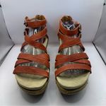Earthies Leather Strappy Woven Wedge Sandals Womens Size 10B Photo 3