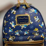Lounge Fly Disney Parks  Mini Backpack 50th Anniversary Navy Blue Gold NWT Photo 1