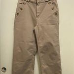 Simply Vera Vera Wang Womens Crop Khaki Beige Tan Pants Size 8 Wide Leg 30x23 Photo 0