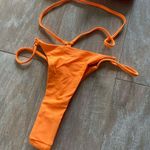 Orange two piece bikini set bandeau bikini top and cut out waist bikini bottom S NEW Photo 1