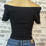 Free People Black Off-Shoulder Crop Top Photo 1