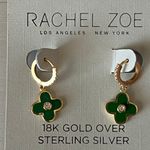 Rachel Zoe NWT Van cleef & arpels 18k gold over sterling silver clover earrings Photo 1
