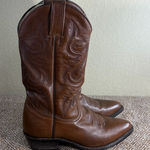 Ben Miller Brown Womans Cowboy Western Leather Boots Size 7.5 Boho Festival EUC Photo 0