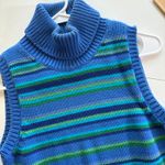 Lauren Ralph Lauren Knit Sleeveless Sweater Vest Top Striped Blue Green Photo 3
