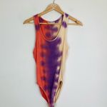 AGOLDE  Revolve orange purple and yellow ribbed scoop next tank body suit. S Photo 2