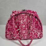 Vera Bradley VTG Eloise Bag Large Barbie Hot Pink Kiss Lock Dome Shoulder Purse Photo 1