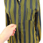 & Other Stories & Other Stories Blouse Top Shirt Button Down Pinstripe Black Gold Size US 2 Photo 4