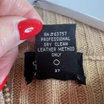 Vtg Small S Leather Patchwork Full Zip Ribbed Sweater Designer Studio Originals Brown Photo 4