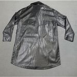 ZARA  Faux Leather Shirt Dress Womens S Black Button Down Collared Long Sleeve Photo 1