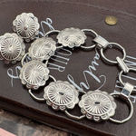 Vintage Southwestern Concho Bracelet & Earring Set Silver Tone Photo 0