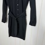 UNTUCKIT Angelina Black Button Front Belted Shirt Dress Long Sleeve Women Size 6 Photo 11